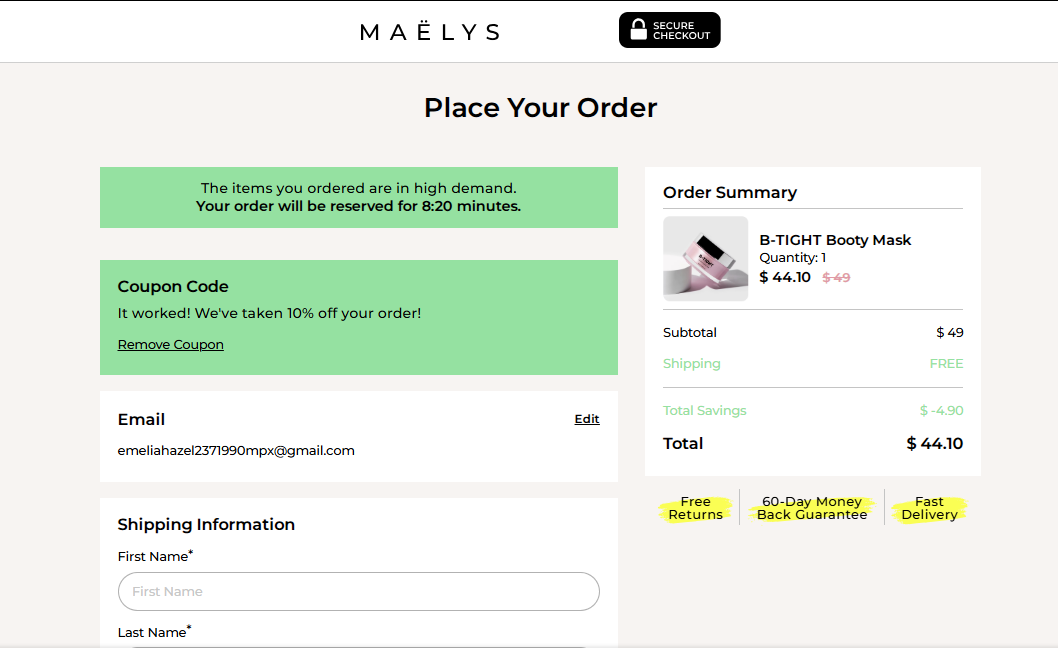Maelys Cosmetics Promotions & Discounts